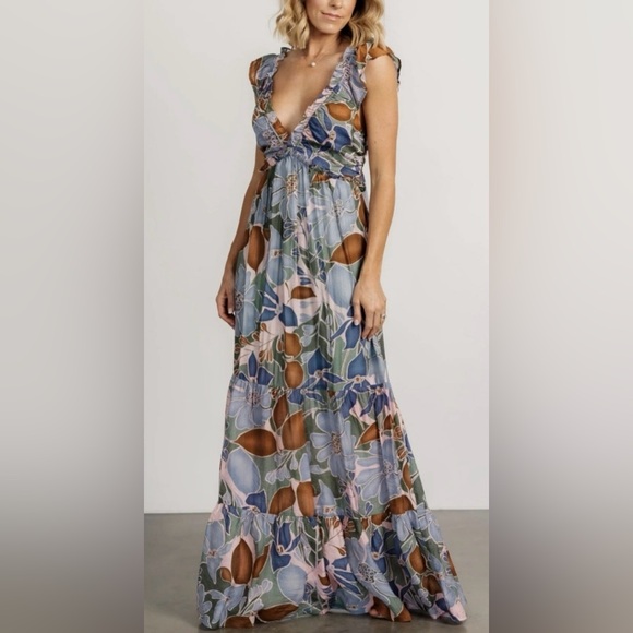 Baltic Born Dresses & Skirts - Baltic Born Dress Nylah Back Tie Floral Maxi Dress XL Resortwear
